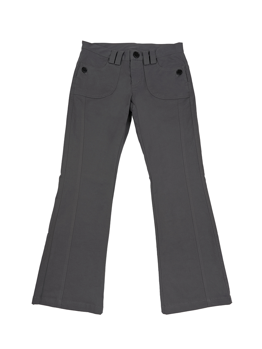 line bootcut trousers (grey)