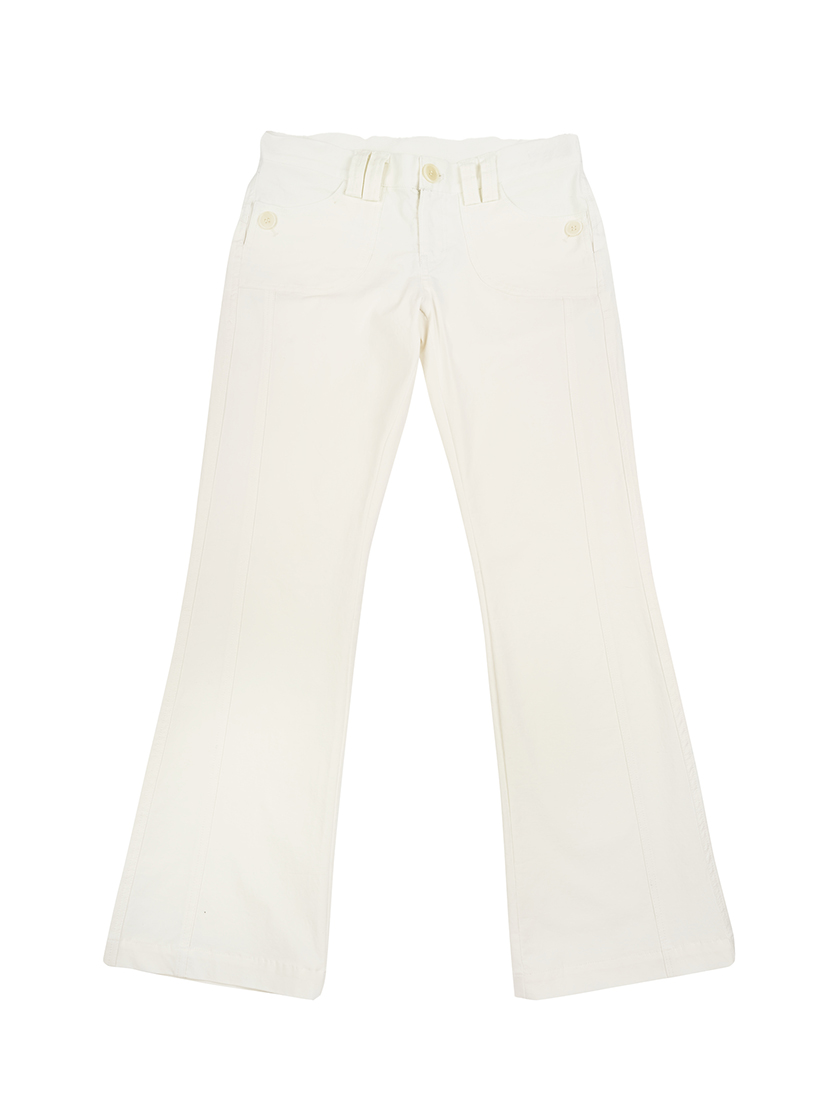 line bouotcut trousers (white)
