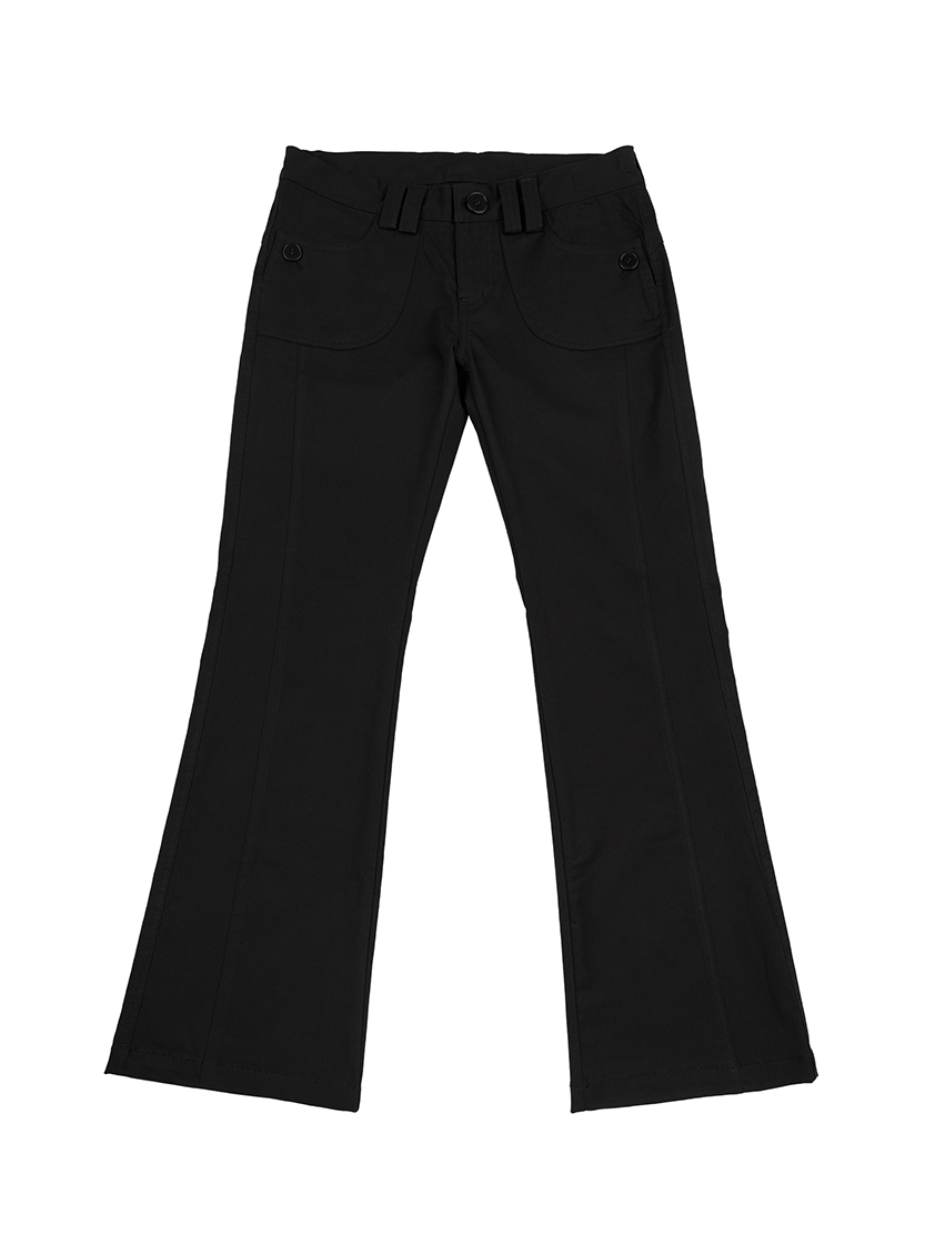 line bootcut trousers (black)